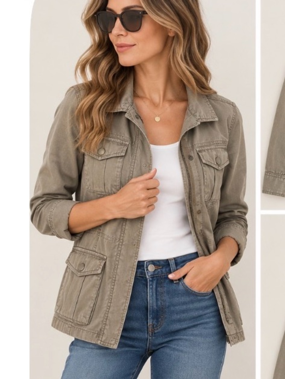 Banana Republic Women’s Utility Jacket Khaki Size S